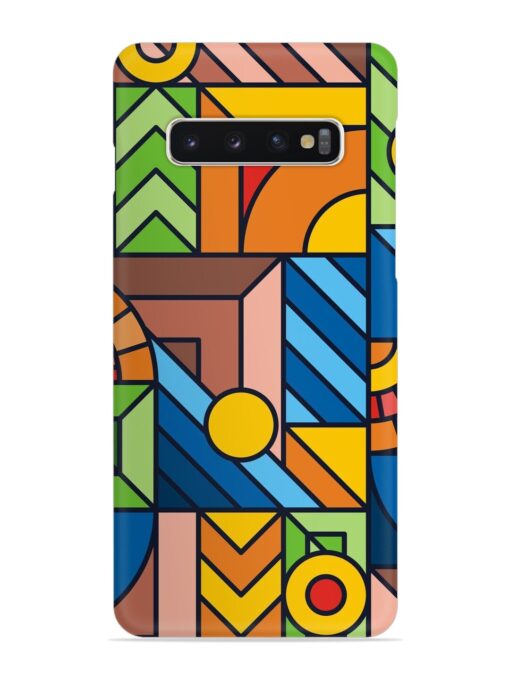 Colorful Geometric Snap Case for Samsung Galaxy S10 Plus Zapvi