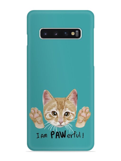 Typography Slogan Cat Snap Case for Samsung Galaxy S10 Plus