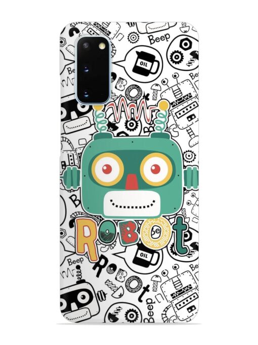 Robot Modern Seamless Pattern Snap Case for Samsung Galaxy S20 Zapvi