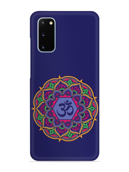 Om Mandala Art Blue Snap Case for Samsung Galaxy S20 Zapvi