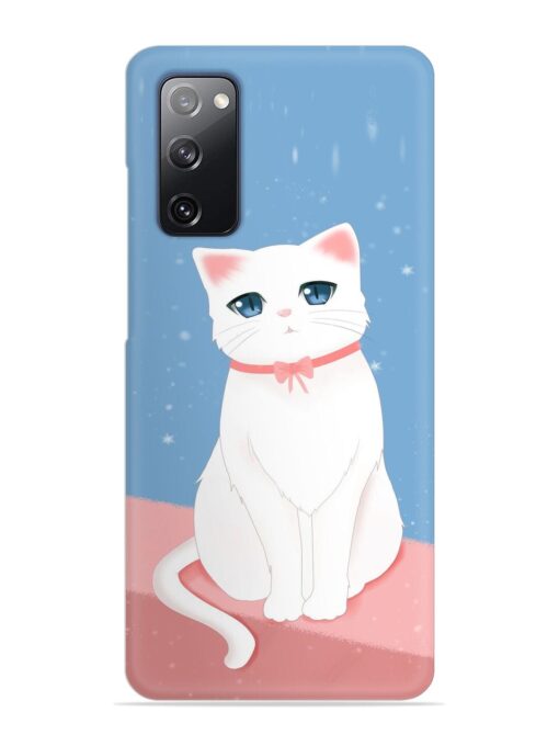 Cute White Cat Snap Case for Samsung Galaxy S20 Fe (5G) Zapvi