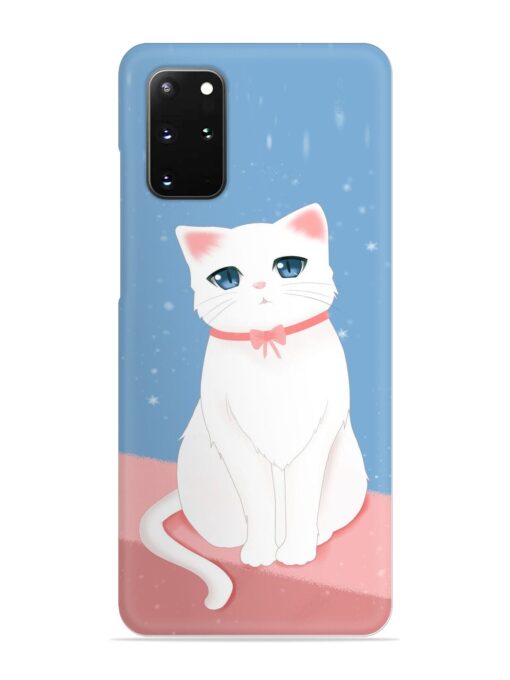 Cute White Cat Snap Case for Samsung Galaxy S20 Plus Zapvi