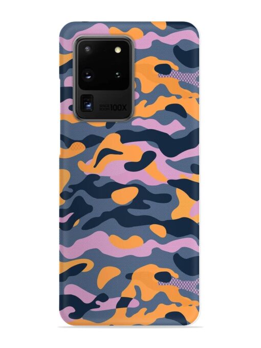 Camouflage Army Military English Orange Art Snap Case for Samsung Galaxy S20 Ultra Zapvi