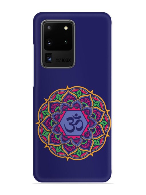 Om Mandala Art Blue Snap Case for Samsung Galaxy S20 Ultra Zapvi