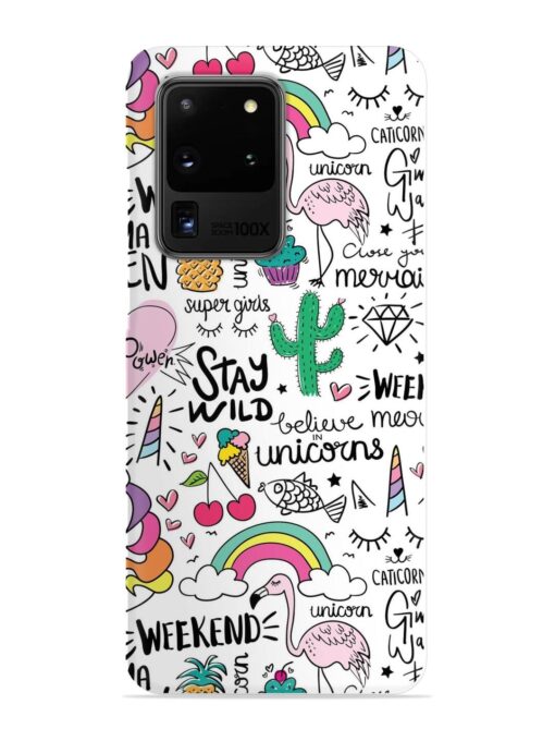 Unicorn Ice Cream Snap Case for Samsung Galaxy S20 Ultra Zapvi