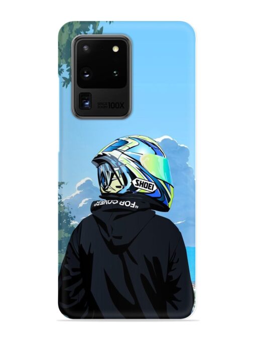 Rider With Helmet Snap Case for Samsung Galaxy S20 Ultra Zapvi