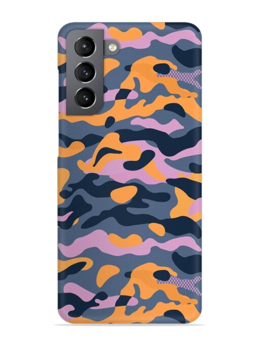 Camouflage Army Military English Orange Art Snap Case for Samsung Galaxy S21 (5G) Zapvi