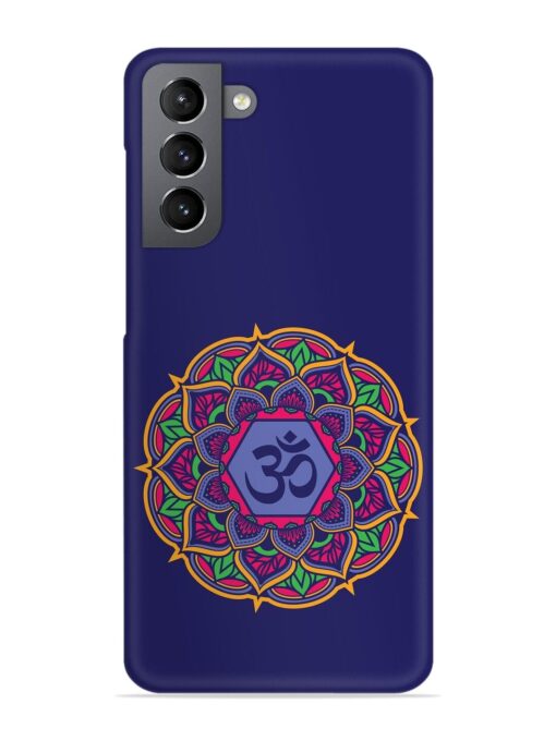 Om Mandala Art Blue Snap Case for Samsung Galaxy S21 (5G) Zapvi