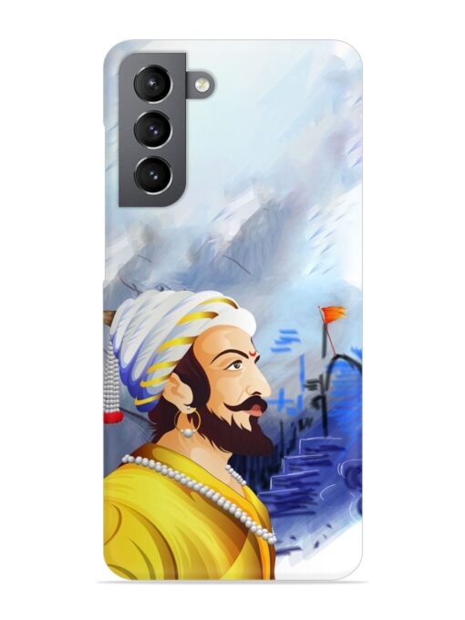 Shivaji Maharaj Color Paint Art Snap Case for Samsung Galaxy S21 (5G) Zapvi