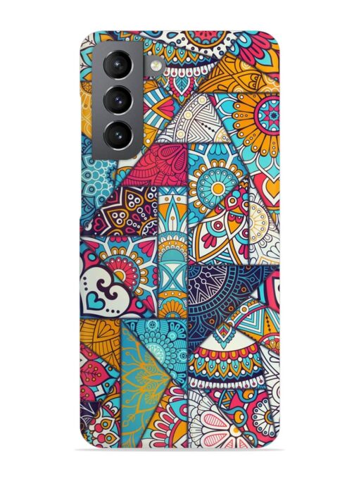 Patchwork Pattern Vintage Snap Case for Samsung Galaxy S21 (5G) Zapvi