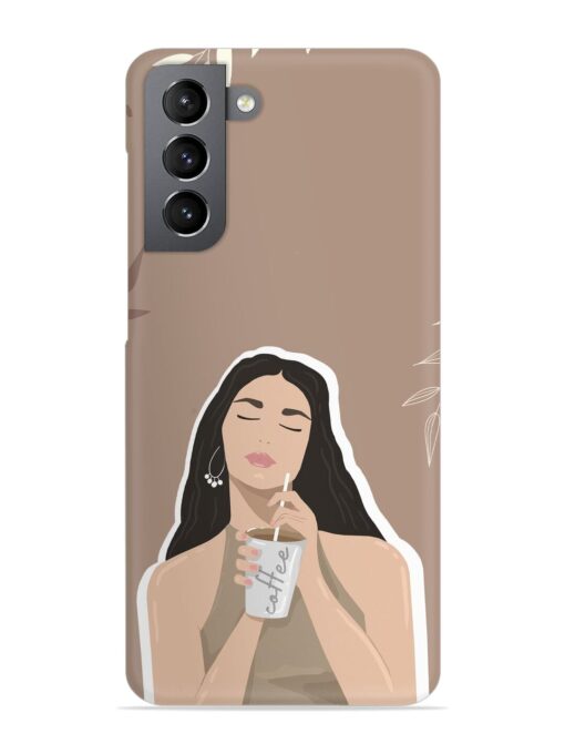 Girl With Coffee Snap Case for Samsung Galaxy S21 (5G) Zapvi