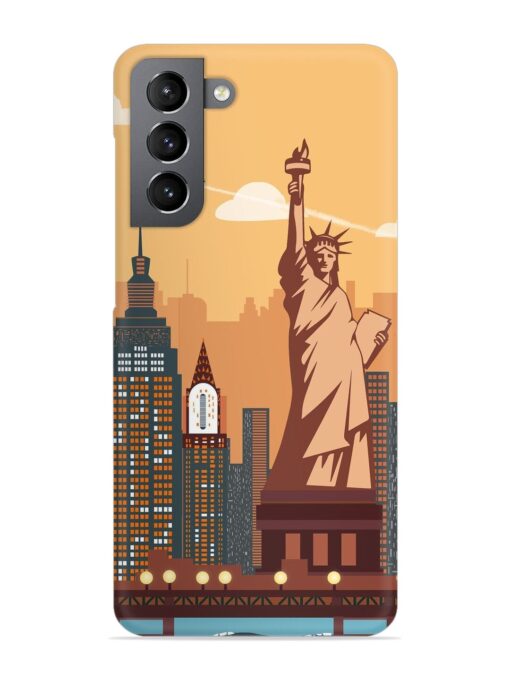 New York Statue Of Liberty Architectural Scenery Snap Case for Samsung Galaxy S21 Fe (5G) Zapvi