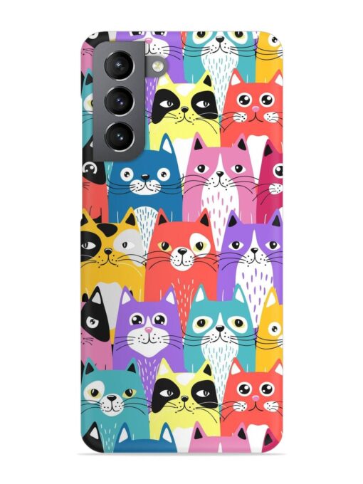 Funny Cartoon Cats Snap Case for Samsung Galaxy S21 Fe (5G)