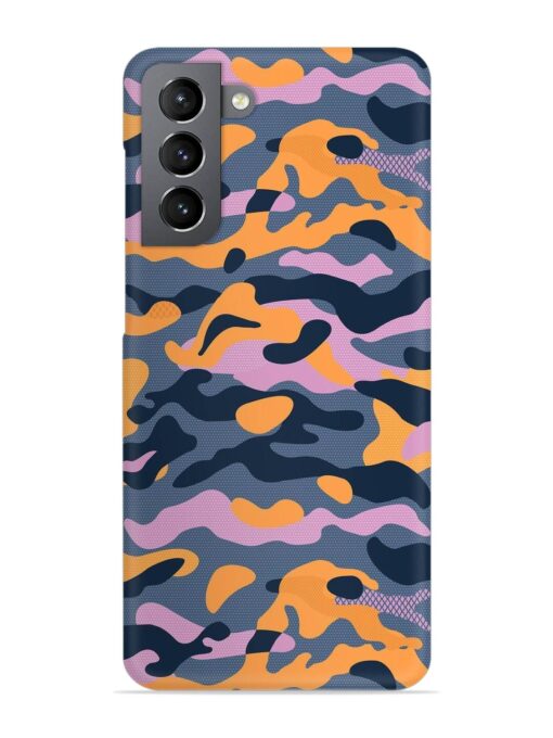 Camouflage Army Military English Orange Art Snap Case for Samsung Galaxy S21 Plus Zapvi