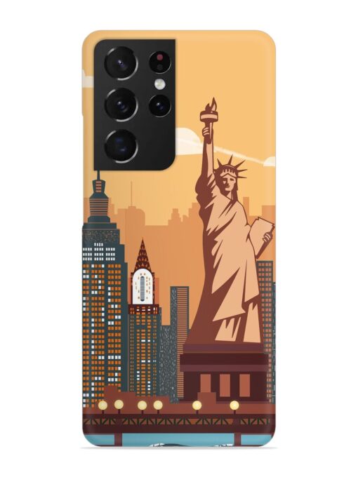 New York Statue Of Liberty Architectural Scenery Snap Case for Samsung Galaxy S21 Ultra Zapvi