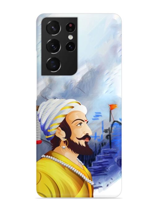 Shivaji Maharaj Color Paint Art Snap Case for Samsung Galaxy S21 Ultra Zapvi