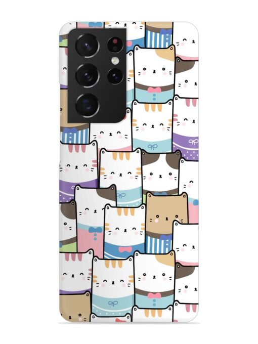 Cute Adorable Cat Snap Case for Samsung Galaxy S21 Ultra Zapvi