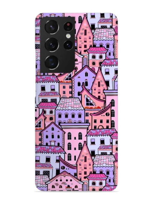 Seamless Pattern Houses Snap Case for Samsung Galaxy S21 Ultra Zapvi