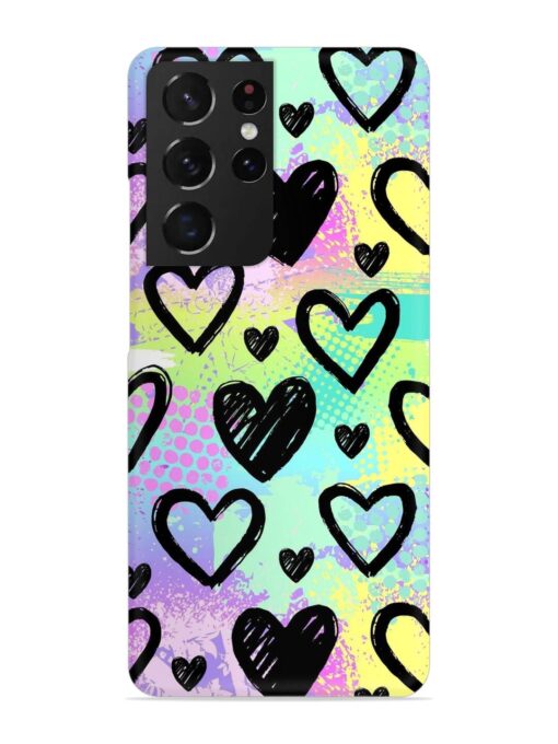 Bright Pattern Hearts Snap Case for Samsung Galaxy S21 Ultra Zapvi