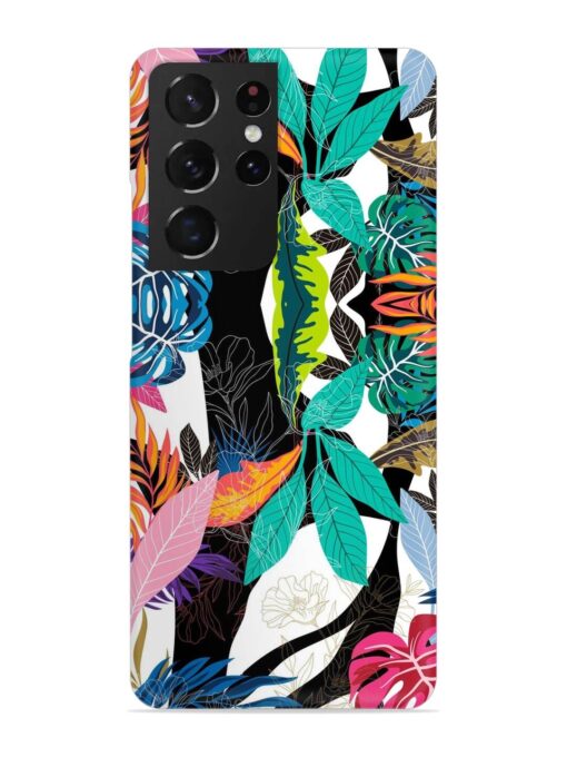 Floral Pattern Bright Snap Case for Samsung Galaxy S21 Ultra Zapvi