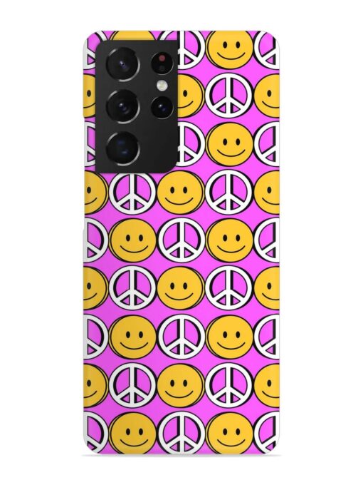 Smiley Face Peace Snap Case for Samsung Galaxy S21 Ultra Zapvi