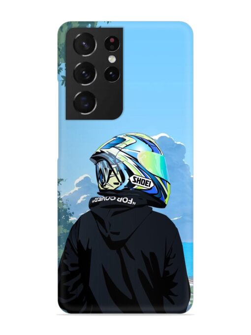 Rider With Helmet Snap Case for Samsung Galaxy S21 Ultra Zapvi