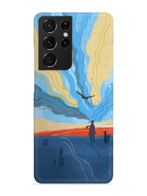 Minimal Abstract Landscape Snap Case for Samsung Galaxy S21 Ultra Zapvi