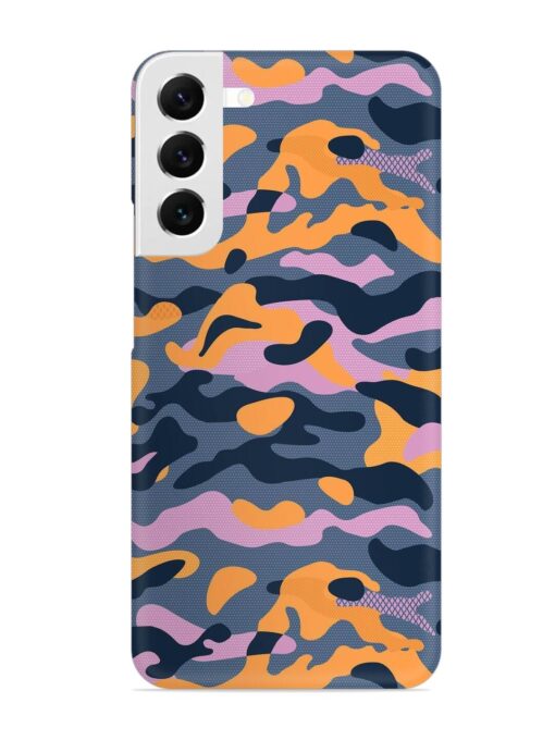 Camouflage Army Military English Orange Art Snap Case for Samsung Galaxy S22 Plus Zapvi