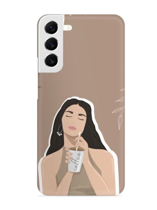 Girl With Coffee Snap Case for Samsung Galaxy S22 Plus Zapvi