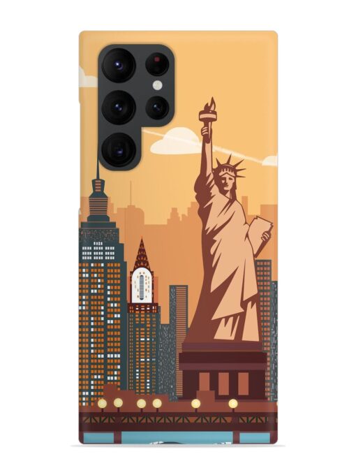 New York Statue Of Liberty Architectural Scenery Snap Case for Samsung Galaxy S22 Ultra Zapvi