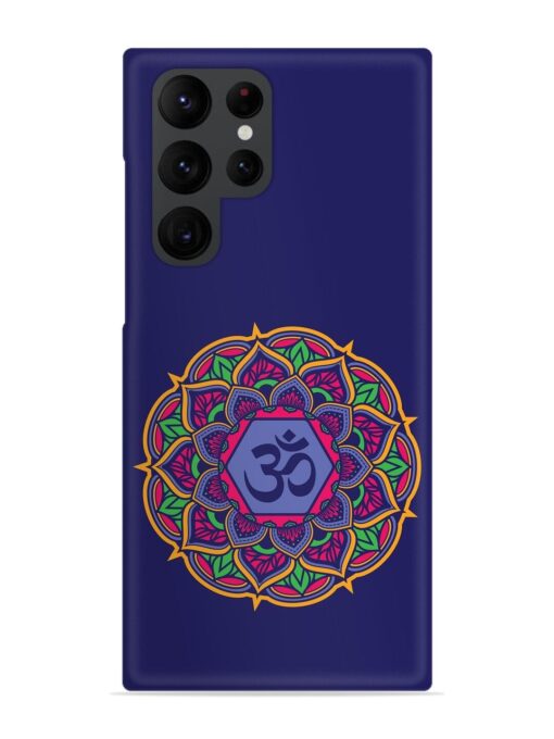 Om Mandala Art Blue Snap Case for Samsung Galaxy S22 Ultra Zapvi