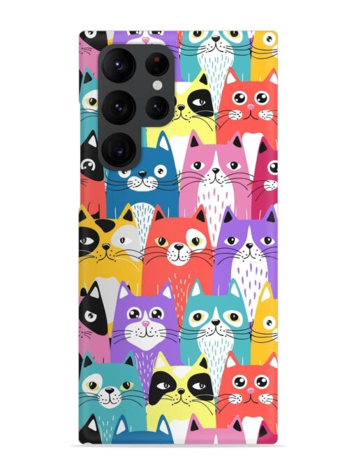 Funny Cartoon Cats Snap Case for Samsung Galaxy S22 Ultra Zapvi