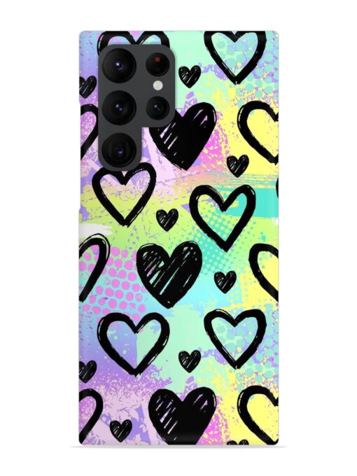 Bright Pattern Hearts Snap Case for Samsung Galaxy S22 Ultra Zapvi