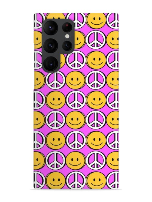 Smiley Face Peace Snap Case for Samsung Galaxy S22 Ultra Zapvi