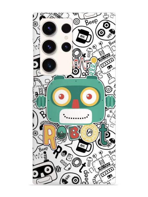 Robot Modern Seamless Pattern Snap Case for Samsung Galaxy S23 Ultra Zapvi