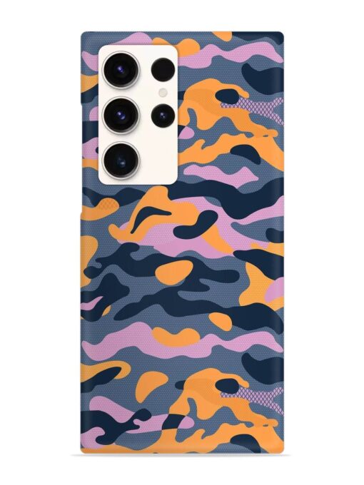 Camouflage Army Military English Orange Art Snap Case for Samsung Galaxy S23 Ultra Zapvi