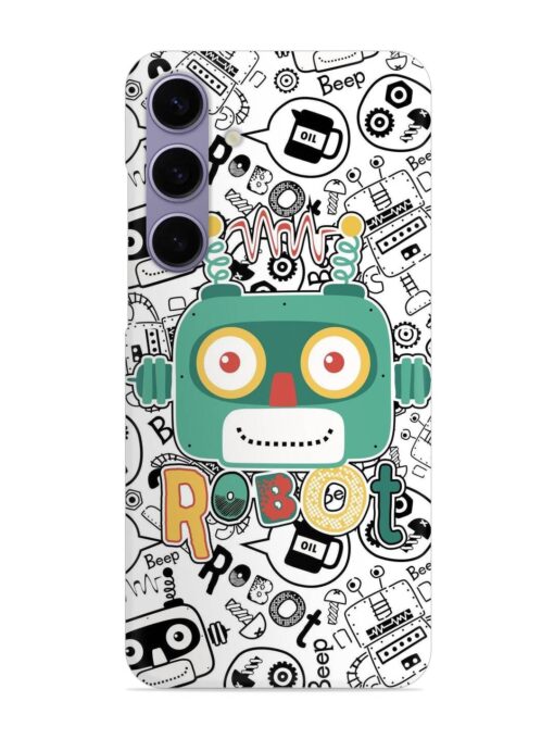 Robot Modern Seamless Pattern Snap Case for Samsung Galaxy S24 (5G) Zapvi