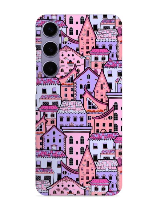 Seamless Pattern Houses Snap Case for Samsung Galaxy S24 (5G) Zapvi