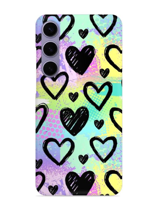 Bright Pattern Hearts Snap Case for Samsung Galaxy S24 (5G) Zapvi