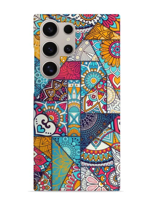 Patchwork Pattern Vintage Snap Case for Samsung Galaxy S24 Ultra (5G) Zapvi