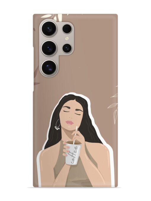 Girl With Coffee Snap Case for Samsung Galaxy S24 Ultra (5G) Zapvi