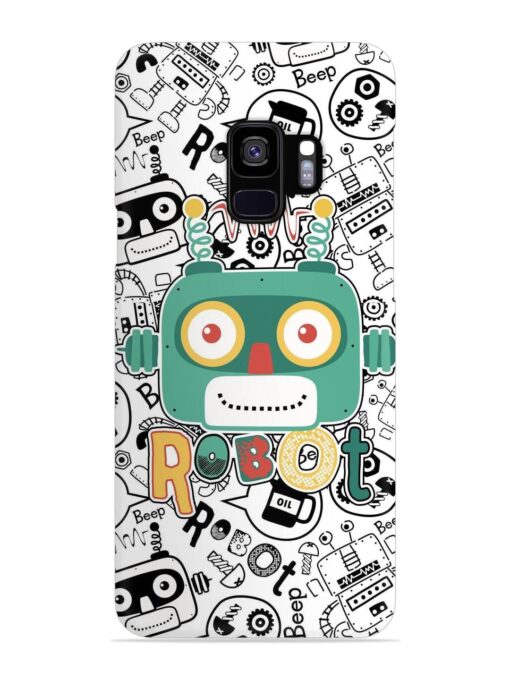 Robot Modern Seamless Pattern Snap Case for Samsung Galaxy S9 Zapvi