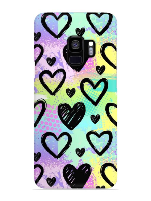 Bright Pattern Hearts Snap Case for Samsung Galaxy S9 Zapvi