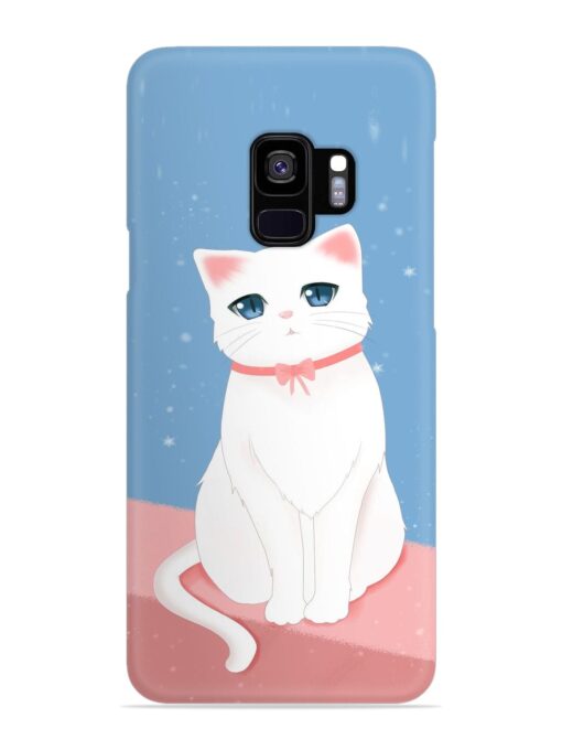 Cute White Cat Snap Case for Samsung Galaxy S9 Zapvi