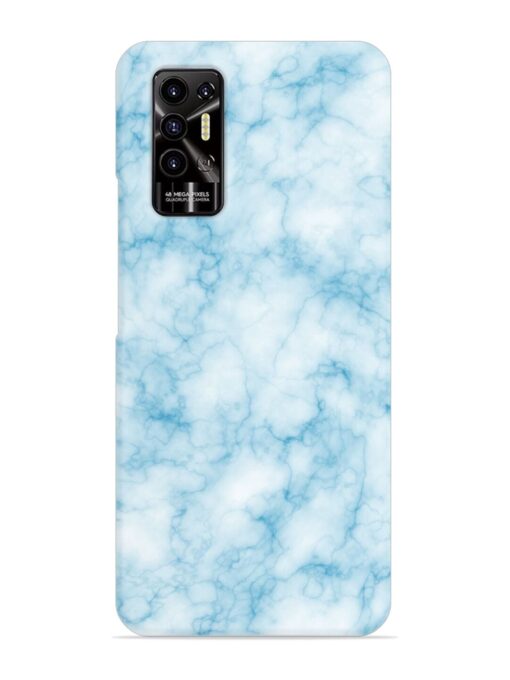 Blue White Natural Marble Snap Case for Tecno Pova 2 Zapvi