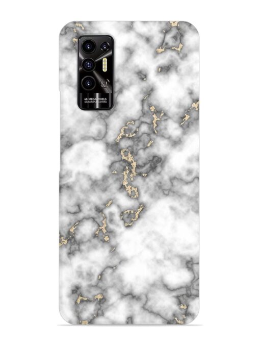 Gray And Gold Marble Snap Case for Tecno Pova 2 Zapvi