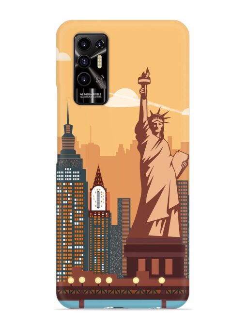 New York Statue Of Liberty Architectural Scenery Snap Case for Tecno Pova 2 Zapvi