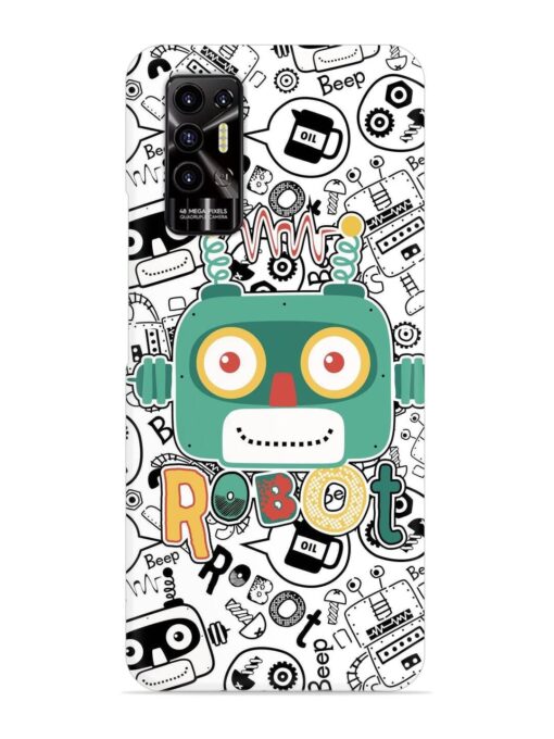 Robot Modern Seamless Pattern Snap Case for Tecno Pova 2 Zapvi