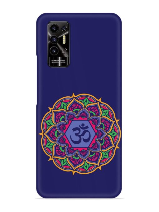 Om Mandala Art Blue Snap Case for Tecno Pova 2 Zapvi