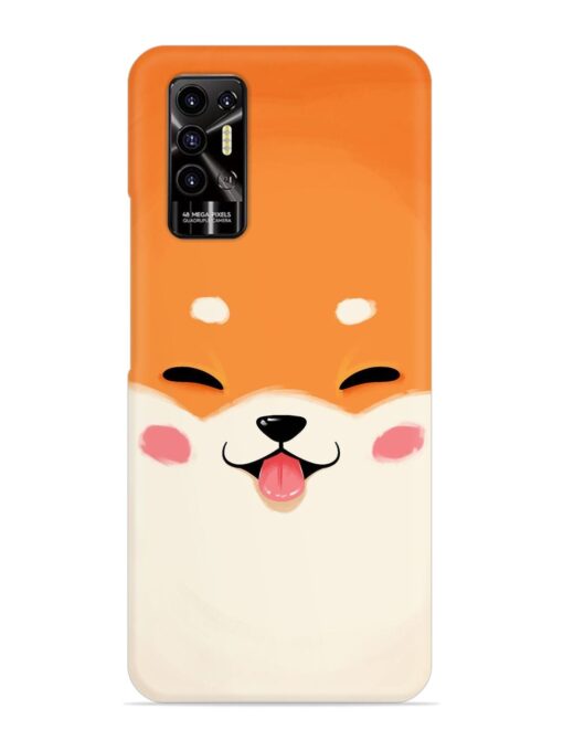 Cute Dog Face Vector Snap Case for Tecno Pova 2 Zapvi